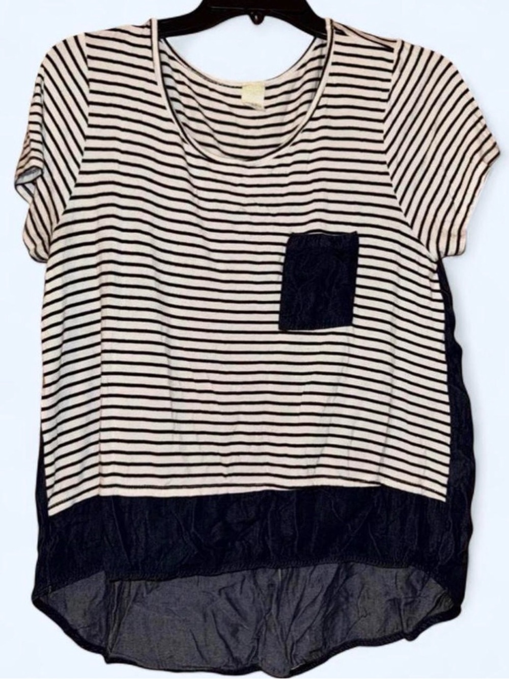 Striped Black and White Short Sleeve Tee